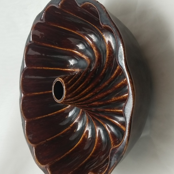 Antique Redware Large Fluted Tube Baking Pan - Picture 12 of 15